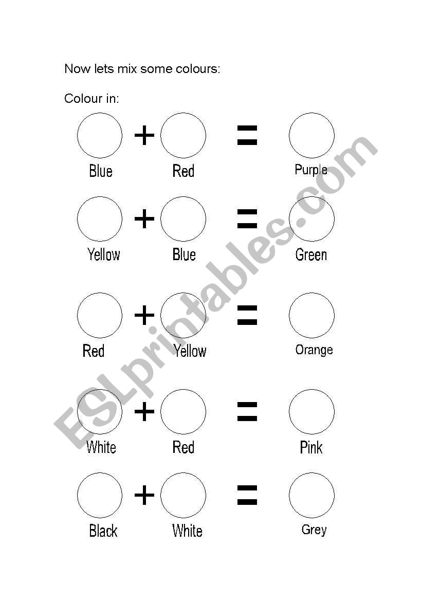 Colour Wheel (2 pages) worksheet