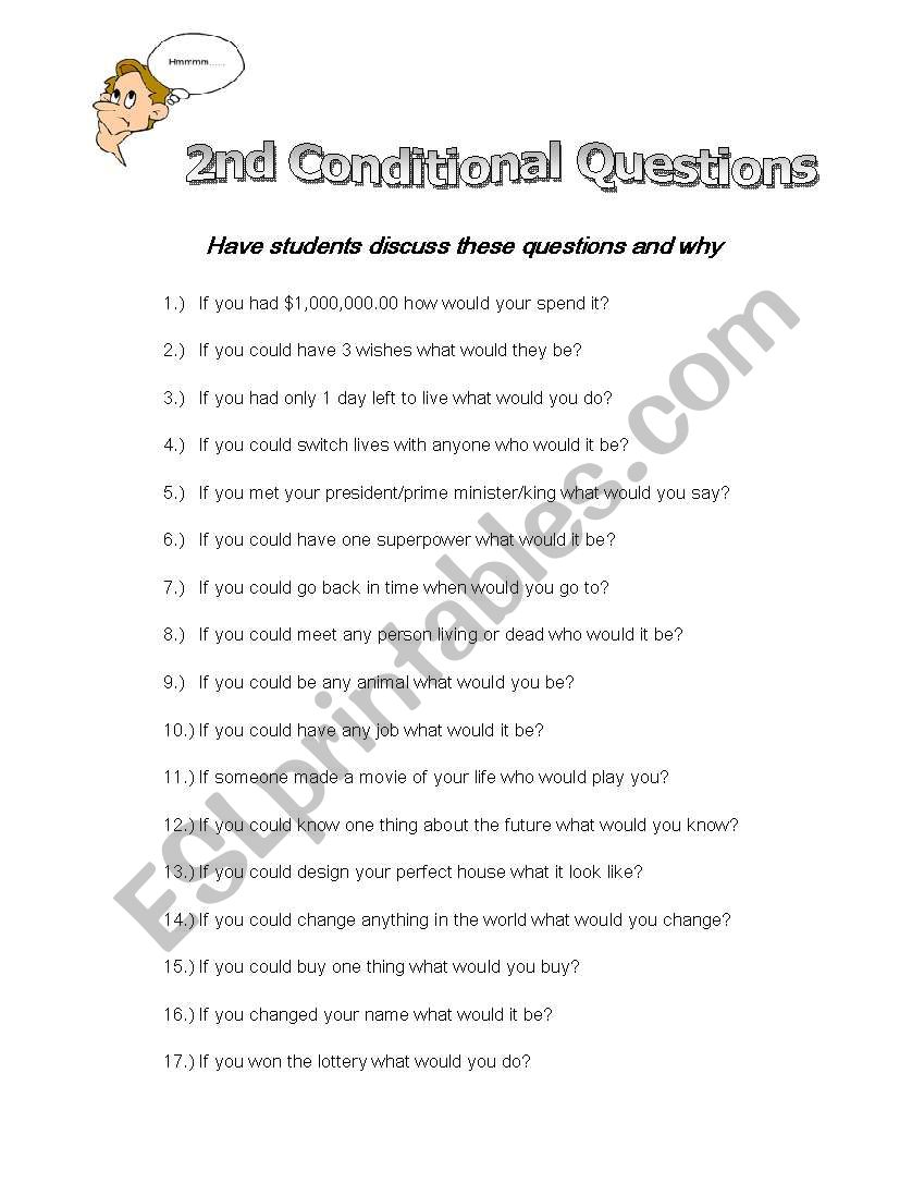 2nd Conditional Questions worksheet