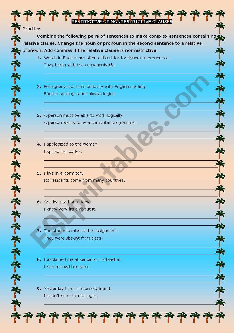 Restrictive and Nonrestrictive Clauses