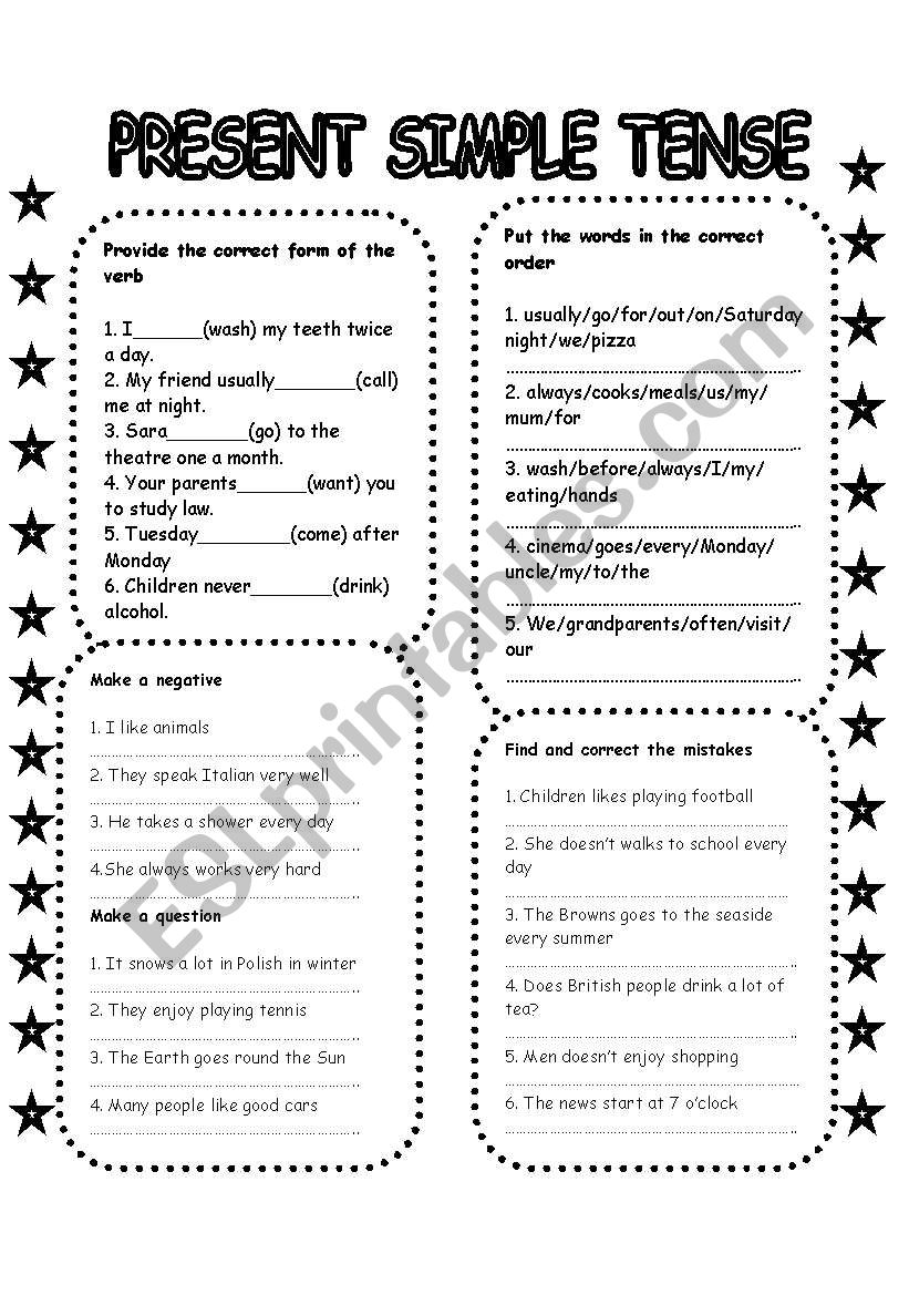 PRESENT SIMPLE worksheet