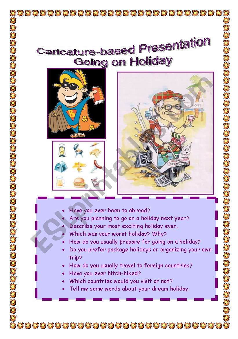 Caricature-based presentation on holiday