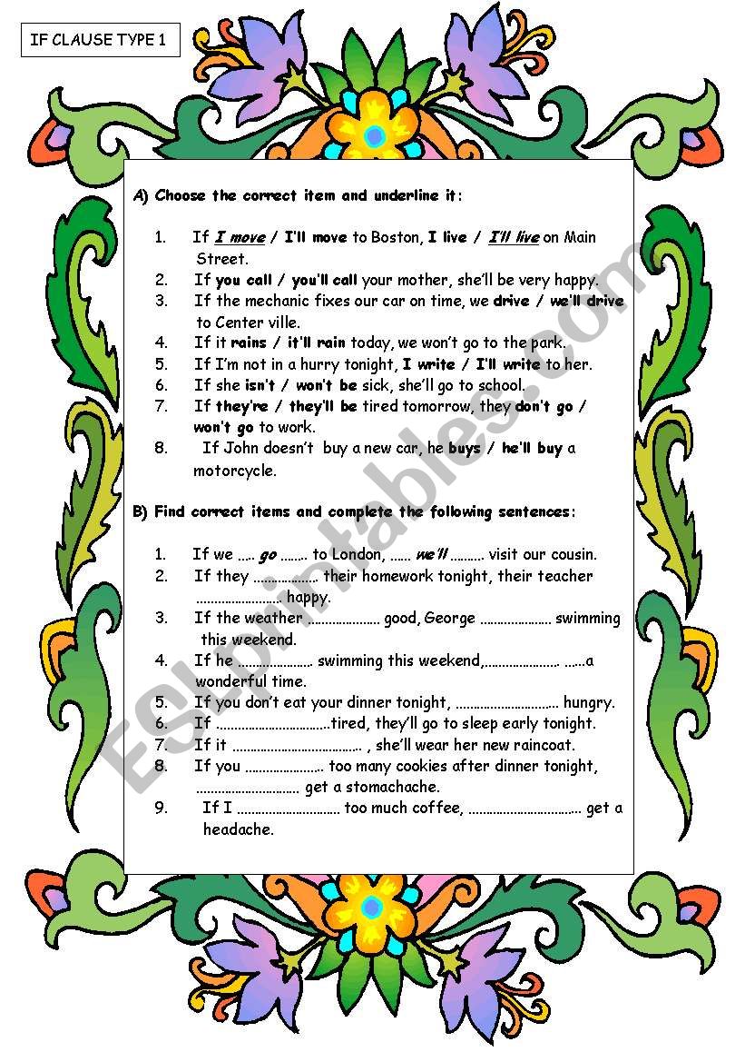 Conditionals worksheet