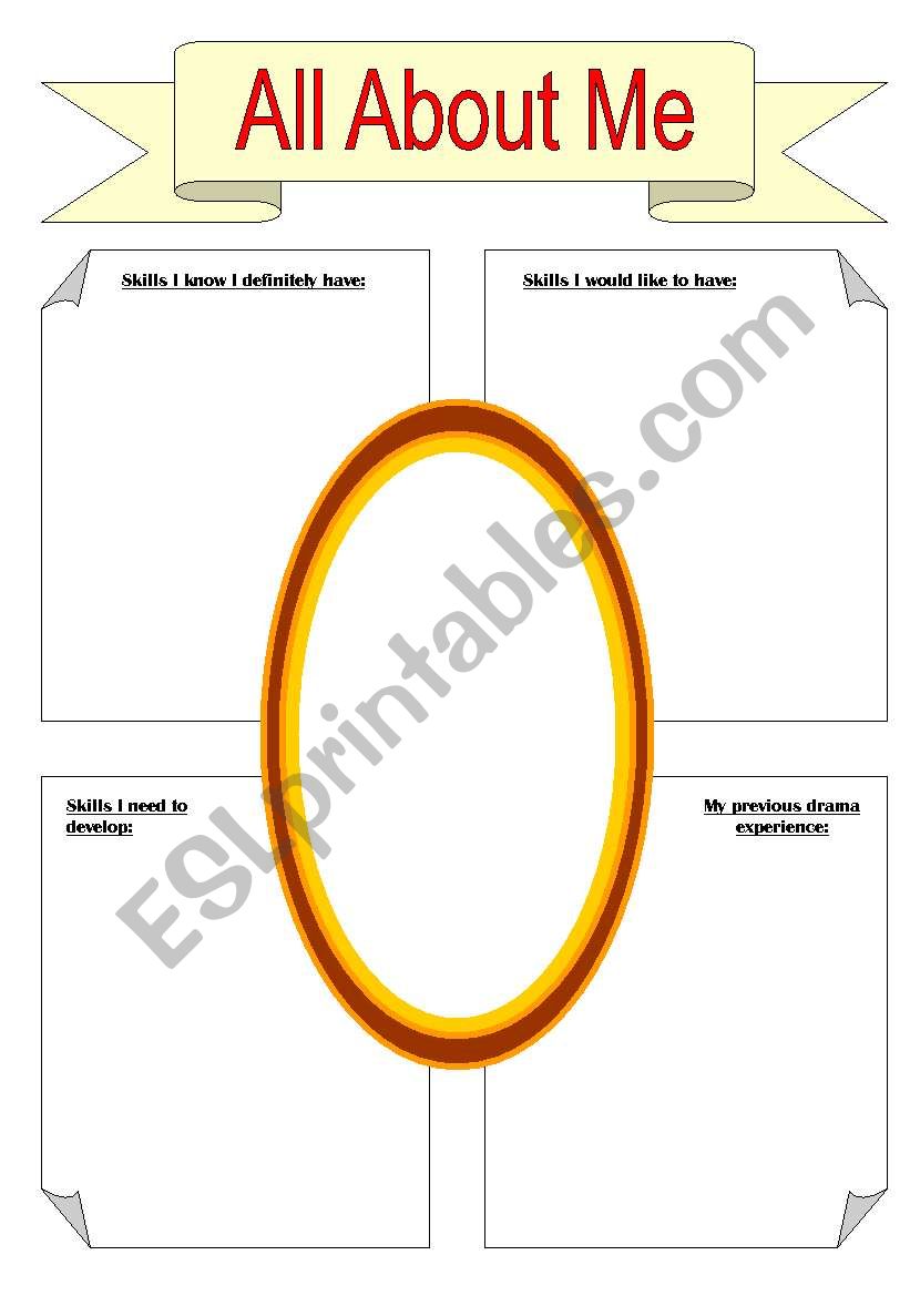 All About Me worksheet