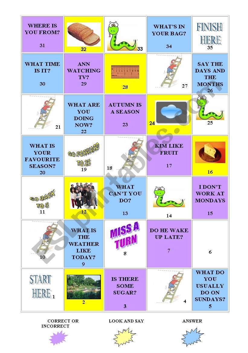 Board game for primary learners