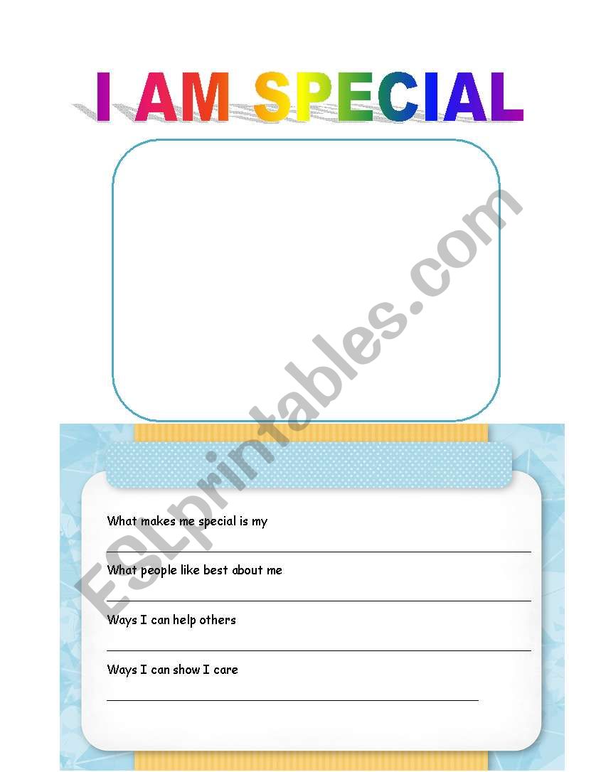 I am special worksheet