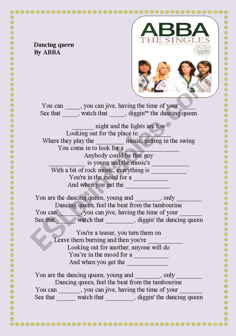 SONG: DANCING QUEEN - ESL worksheet by yaluf