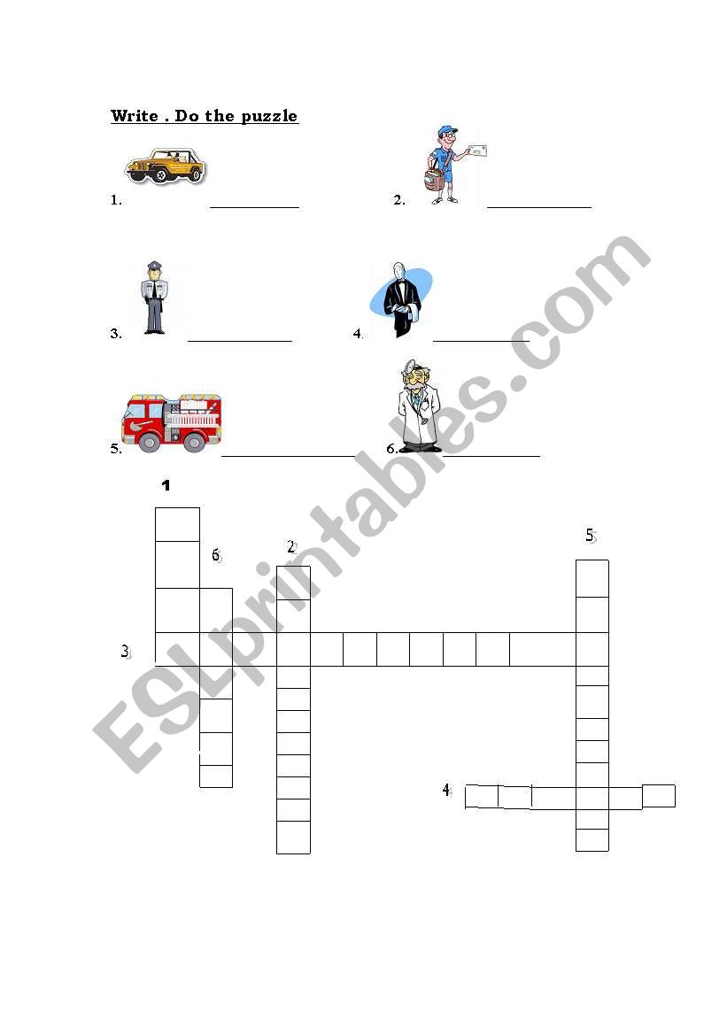 puzzle about worker worksheet