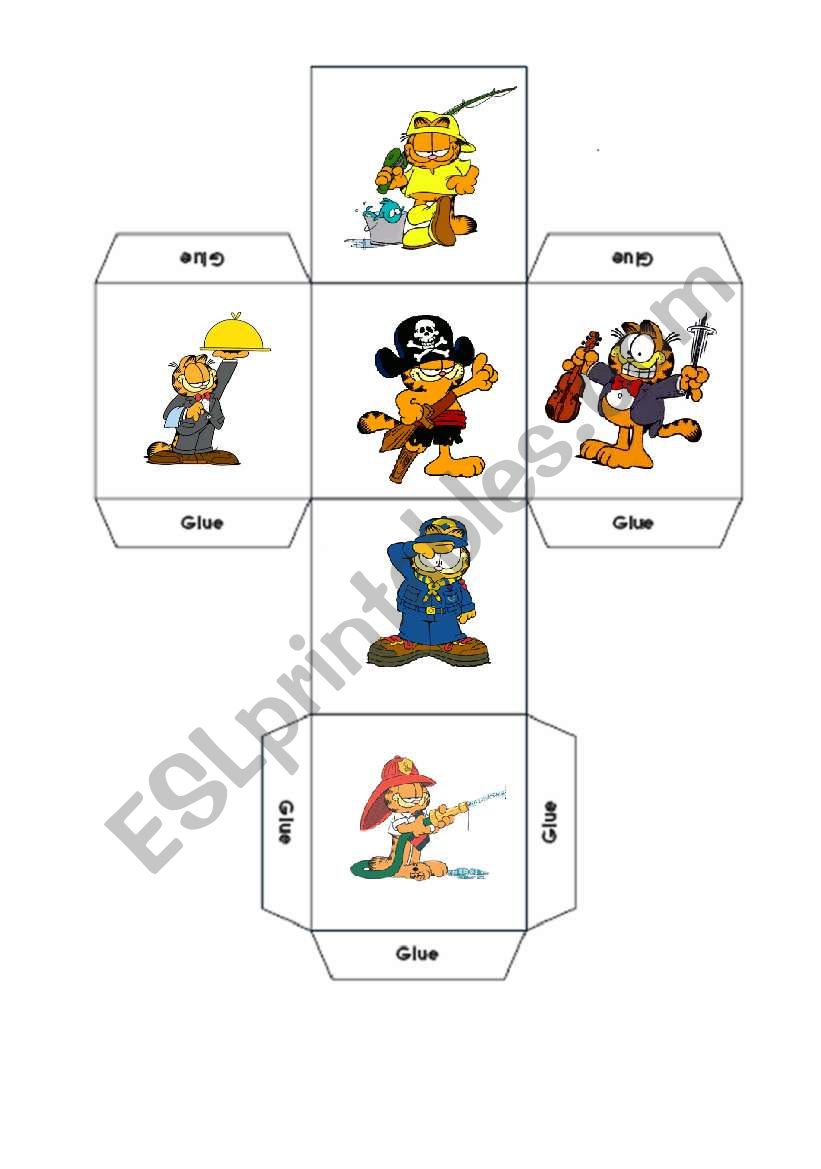 Four DICE and CRISS-CROSS BINGO with Garfields jobs