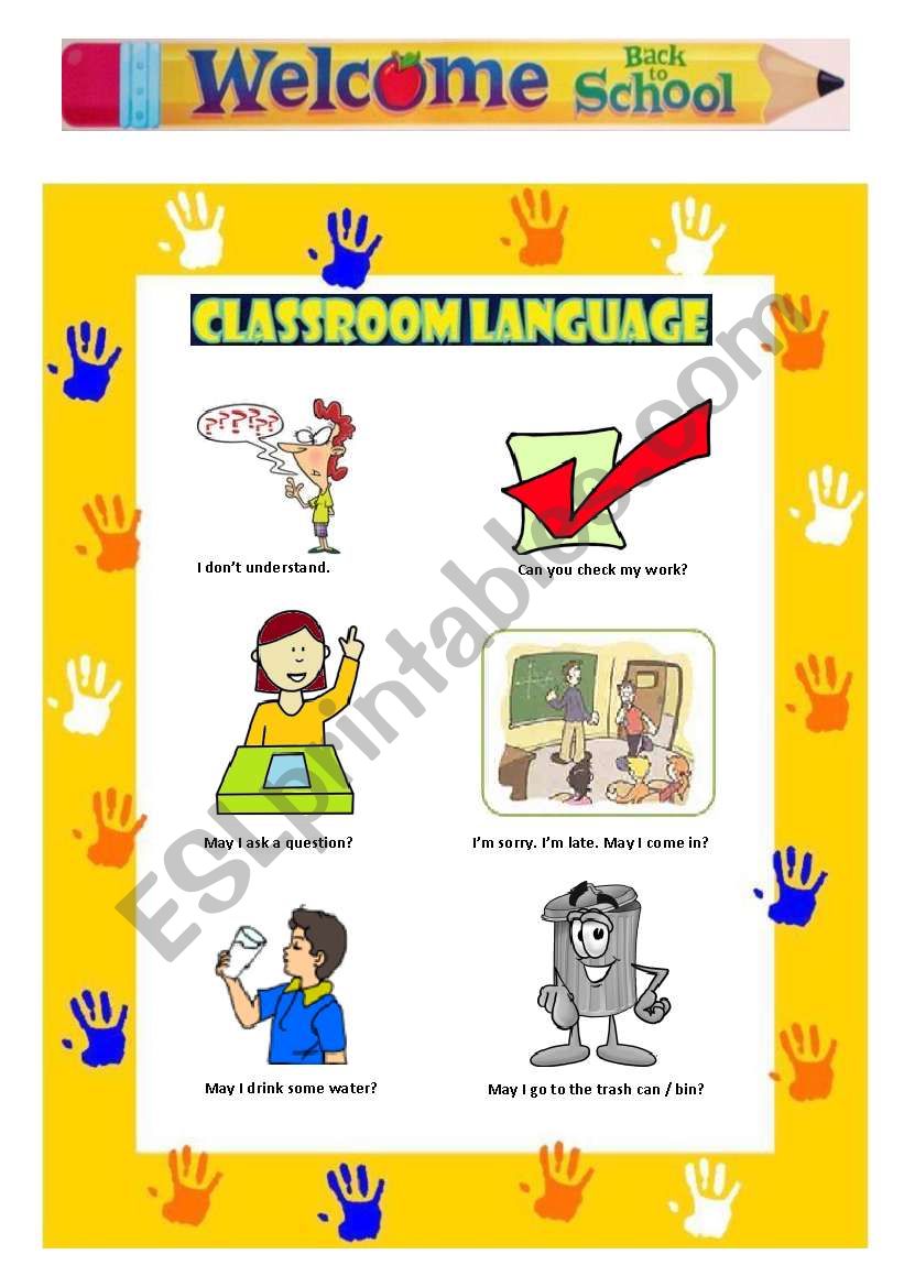 Classroom Language worksheet