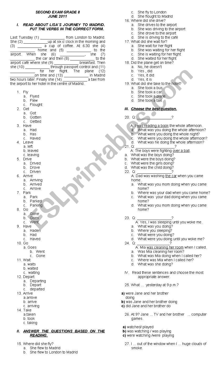 past simple review worksheet