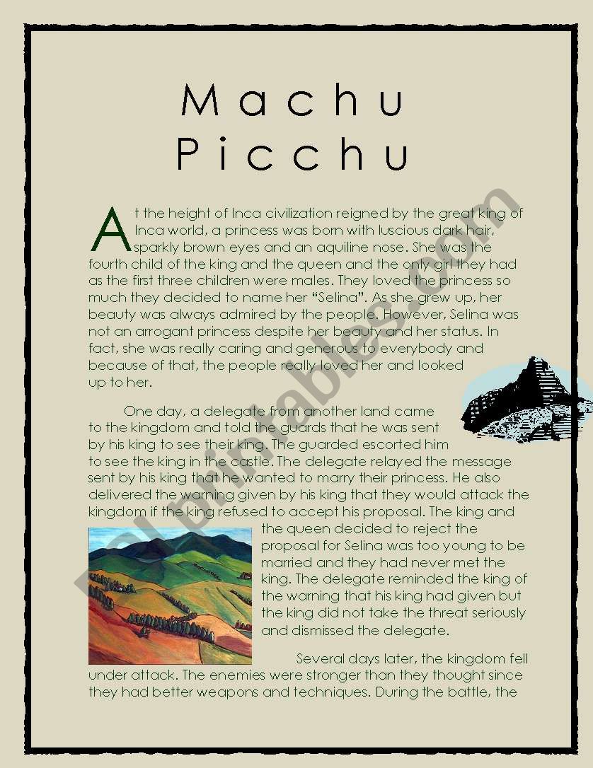 Wonder of the World Story series 5 ( Machu Picchu)