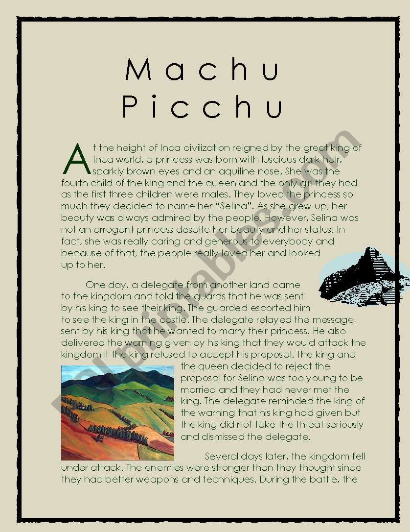 Wonder of the World Story series 5 ( Machu Picchu)