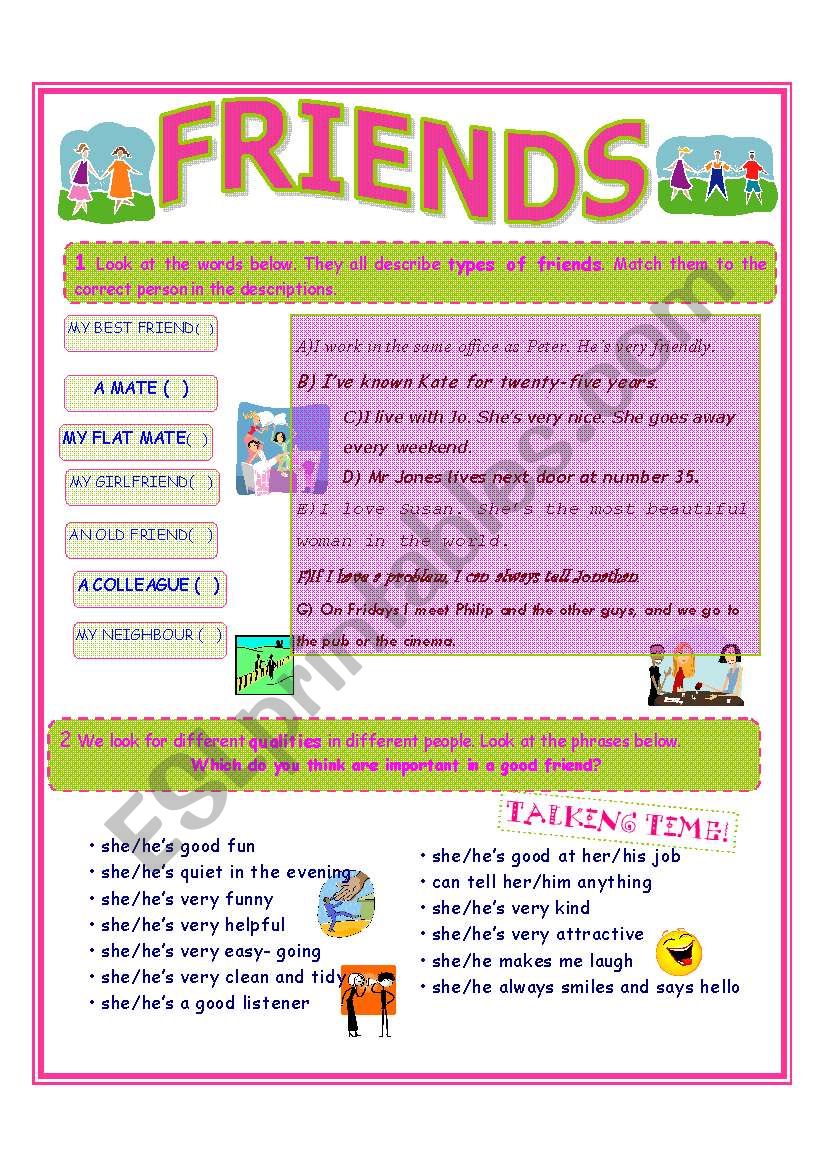FRIENDS worksheet