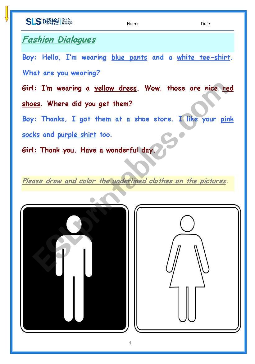 fashion  worksheet