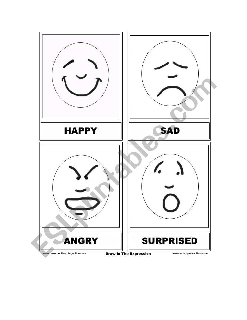 4 print able emotions worksheet