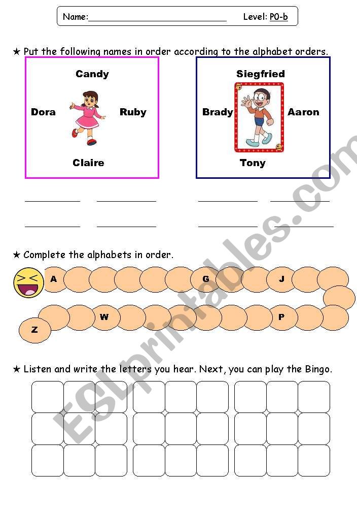 Alphabet worksheet worksheet