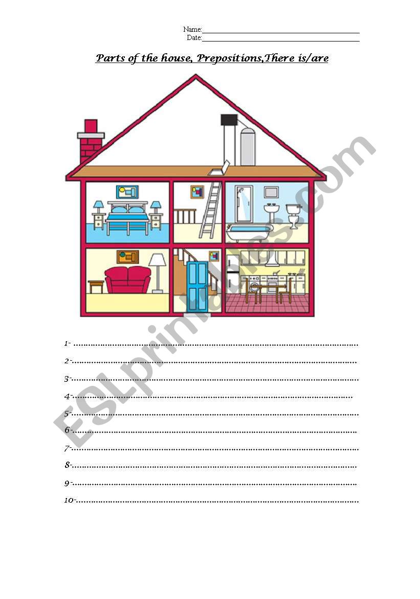 Parts of the house + Prepositions