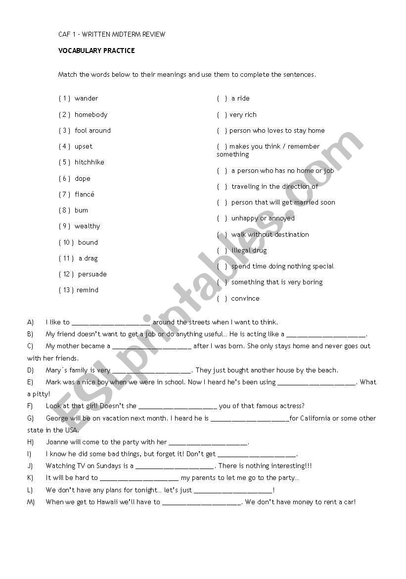 Gerunds and Infinitives worksheet