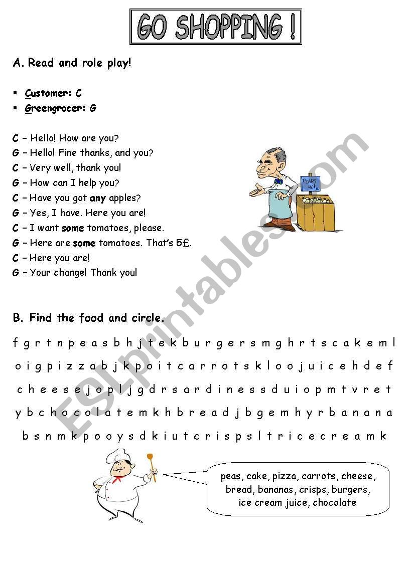 At the Greengrocers worksheet