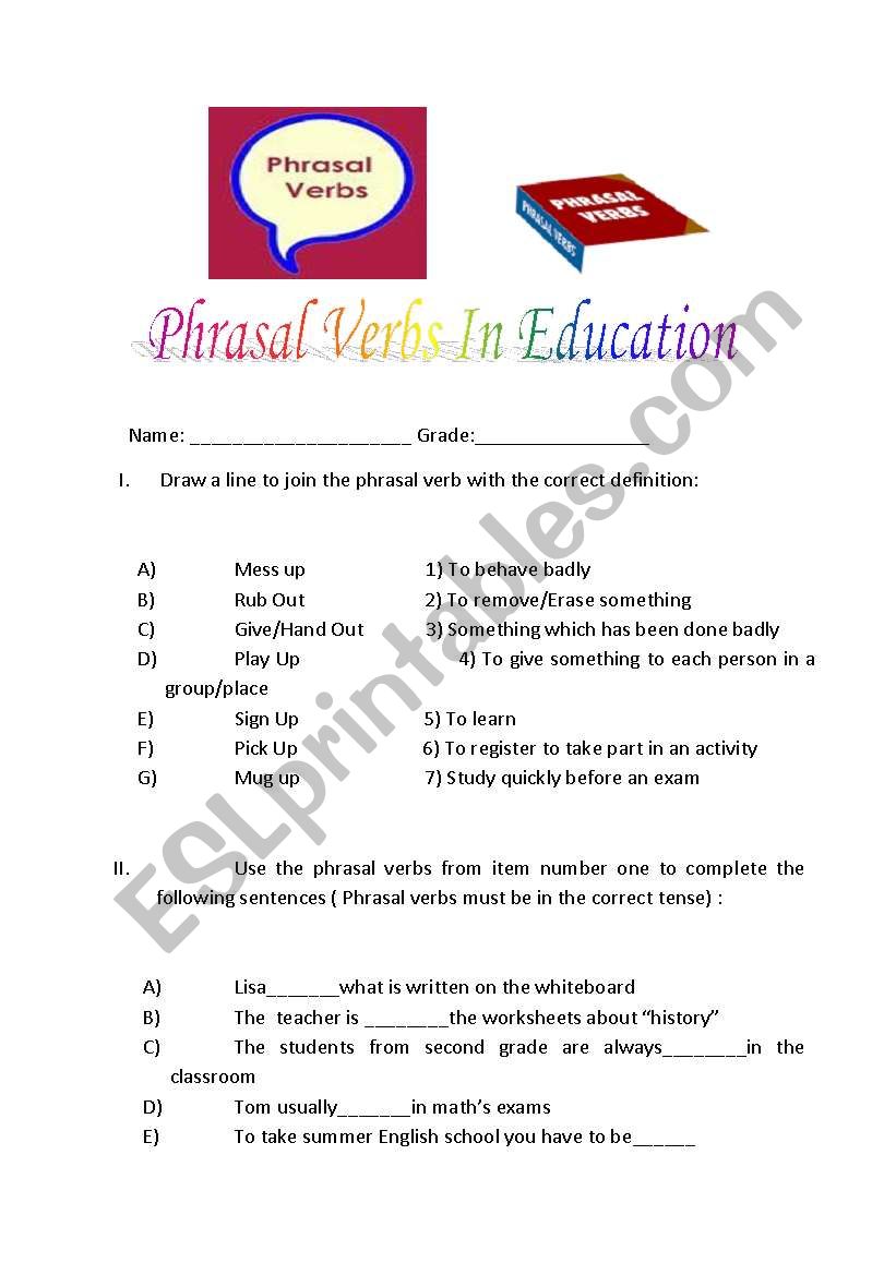 Phrasal verbs related to education 