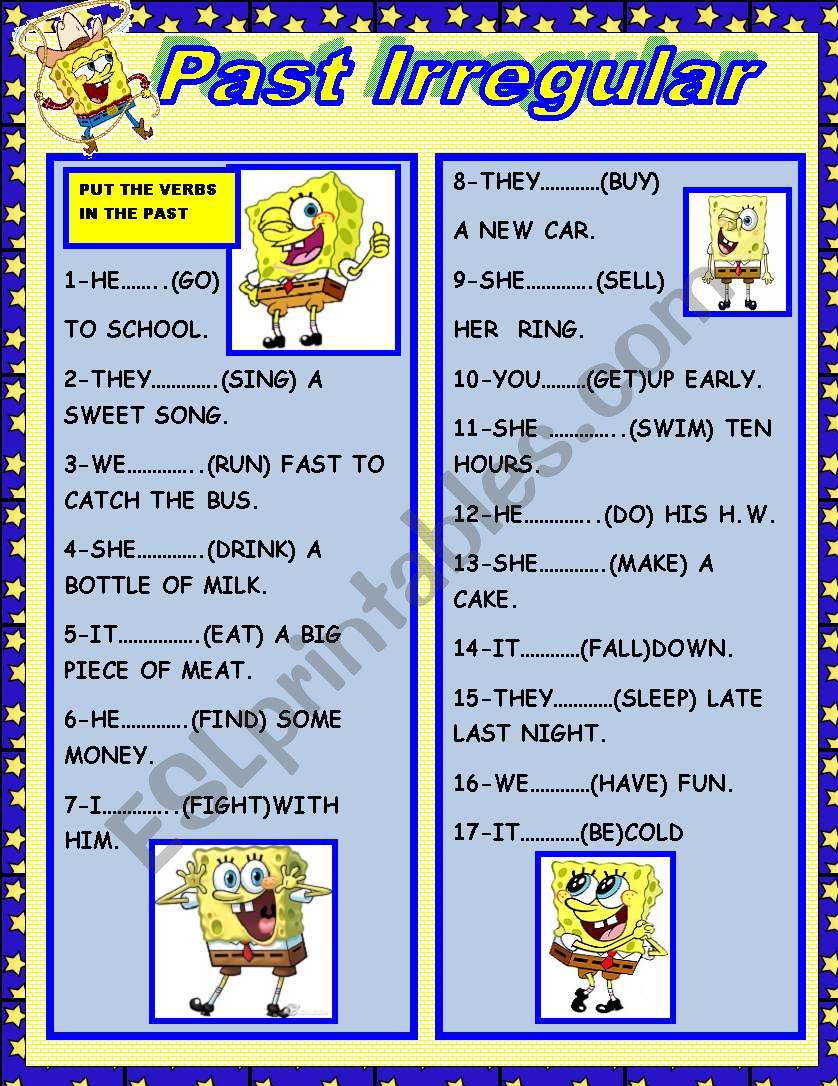 PAST IRREGULAR worksheet