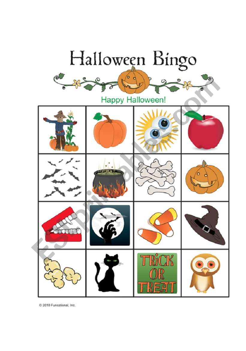 HALLOWEEN BINGO worksheet