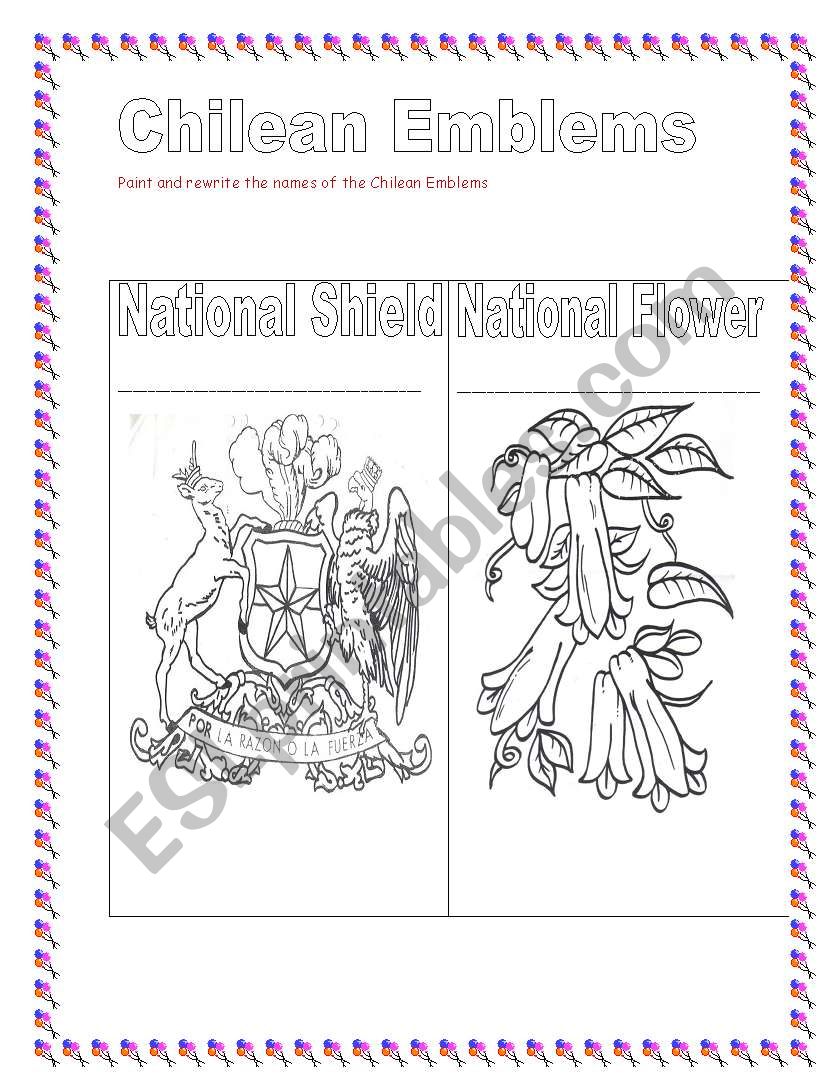 Chilean Emblems worksheet