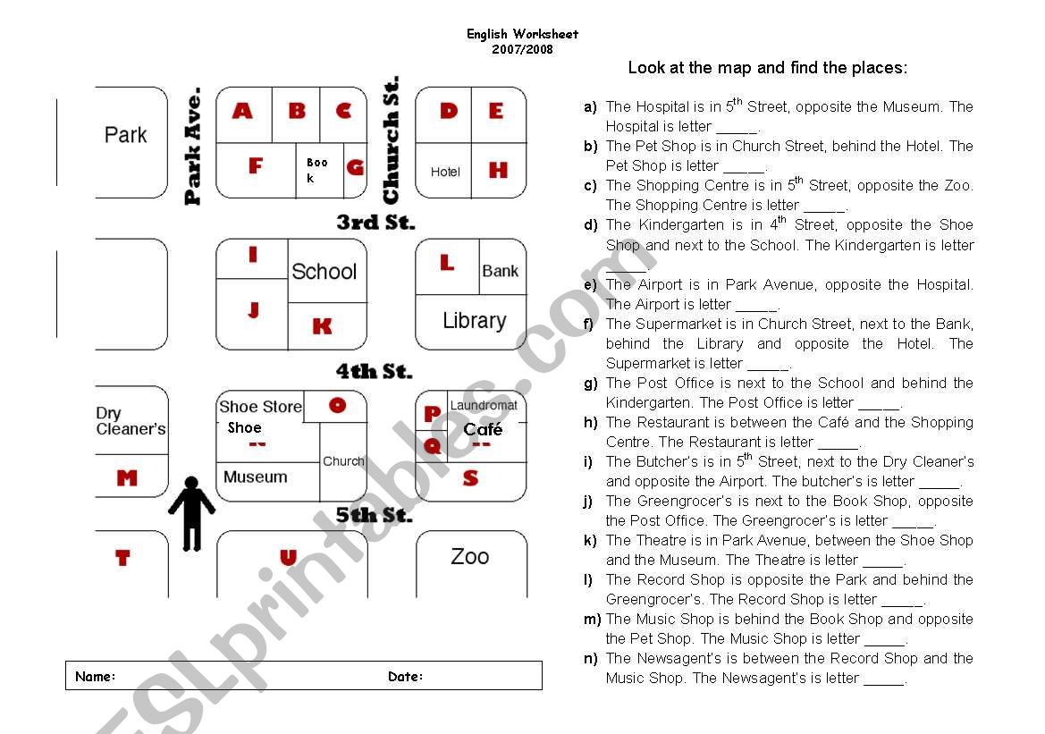 directions worksheet