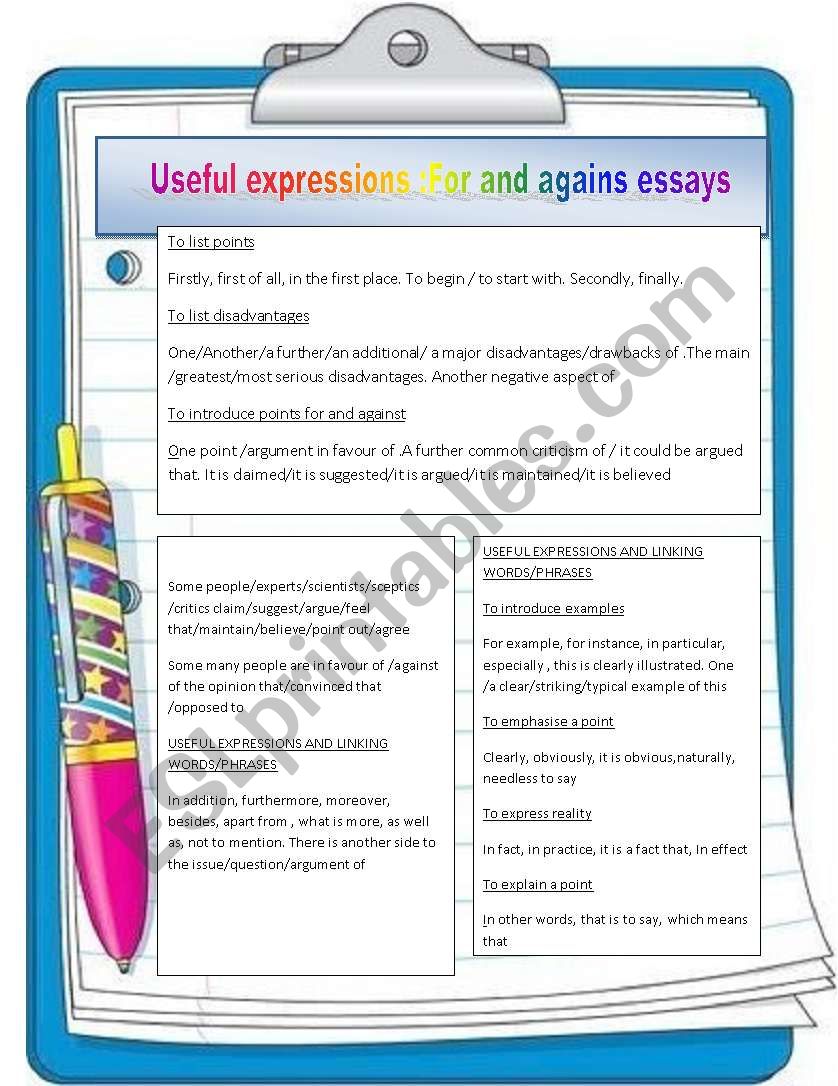 Useful expressions  worksheet