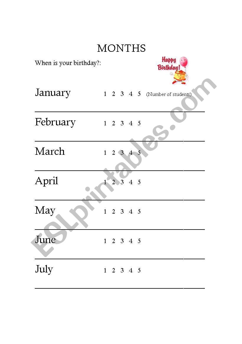 When Is Your Birthday? Interview worksheet