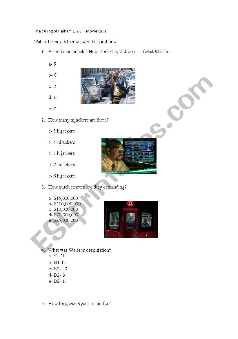 MOVIE CLASS - The taking of Pelham 1 2 3