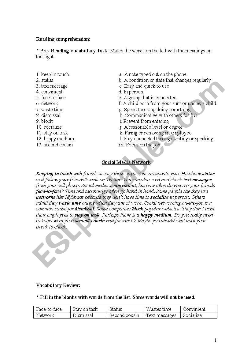 Exam Sample - Conditionals and Tenses contrast