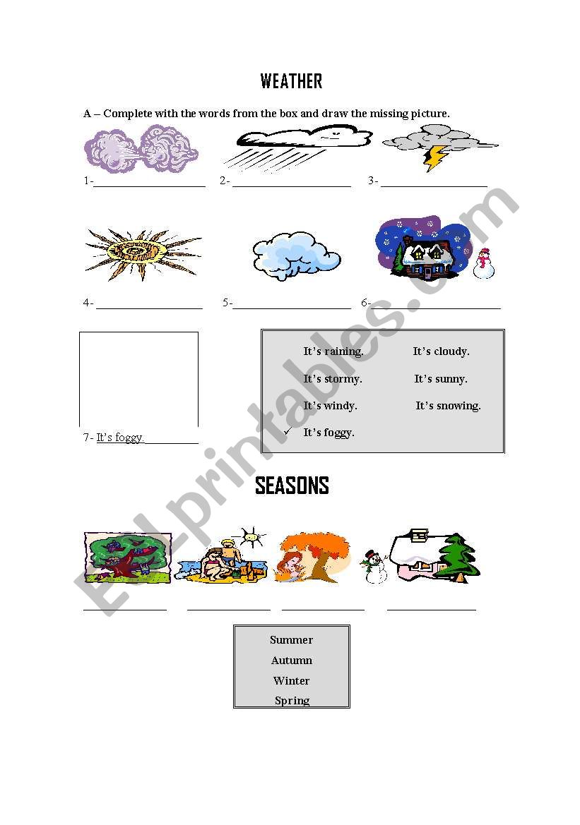 Weather worksheet