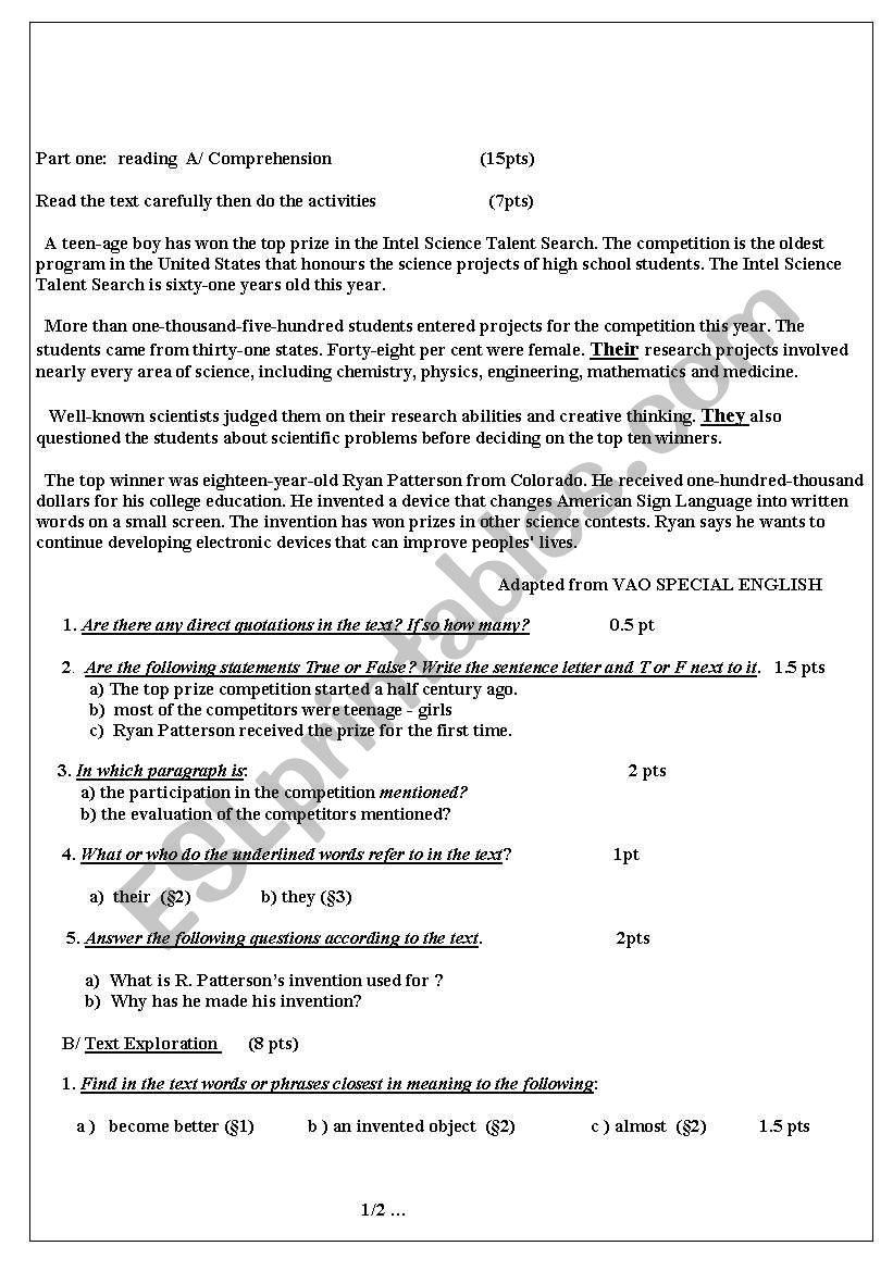 science and inventions worksheet
