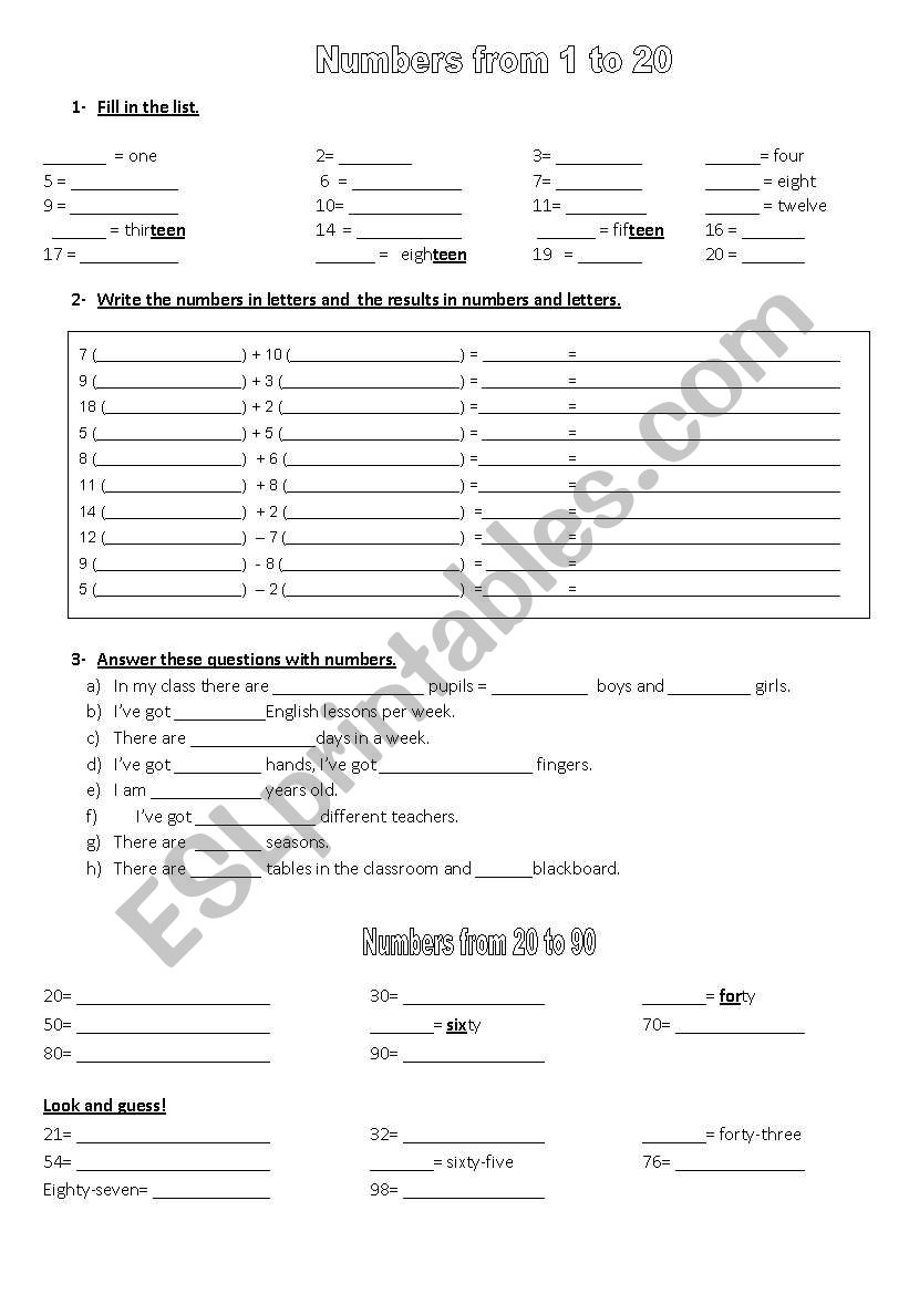 lets count from 1 to 999999 worksheet