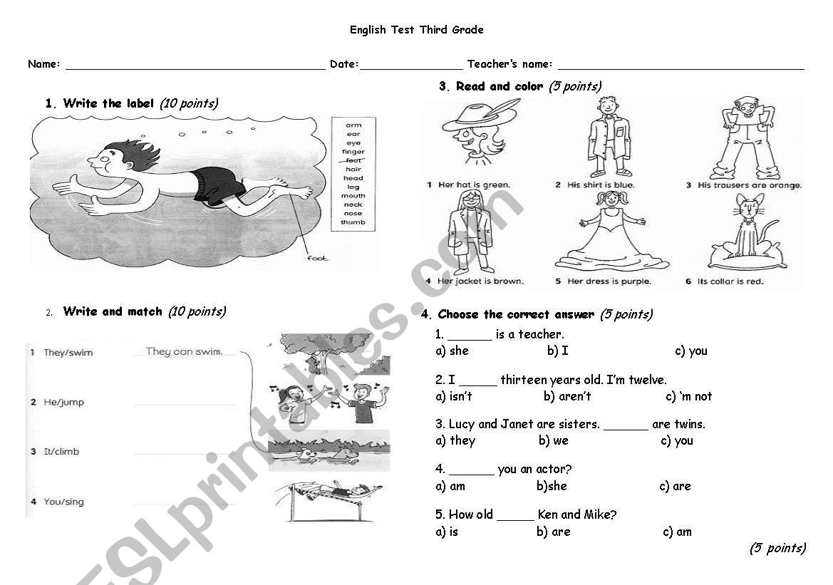 english diagnostic test 3 worksheet