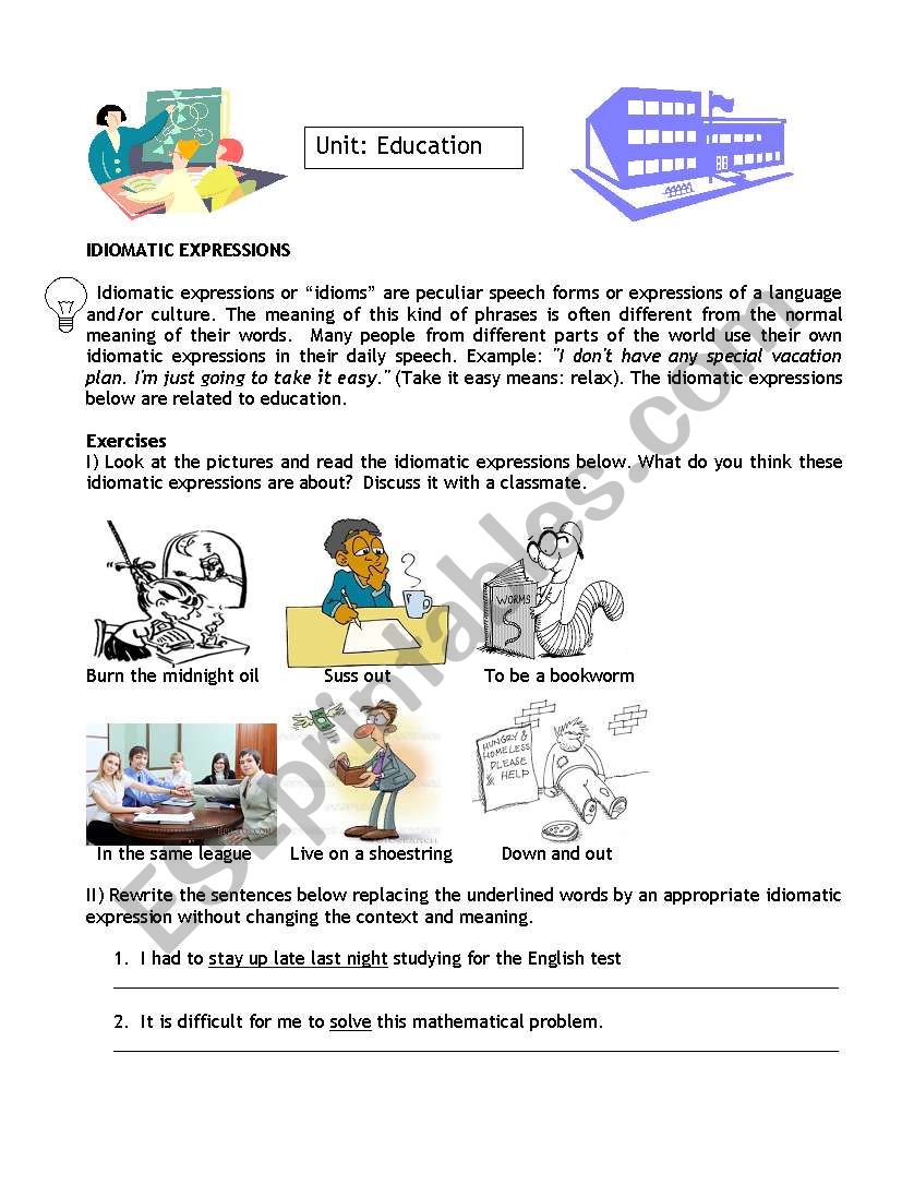 Education Idiomatic Expressions