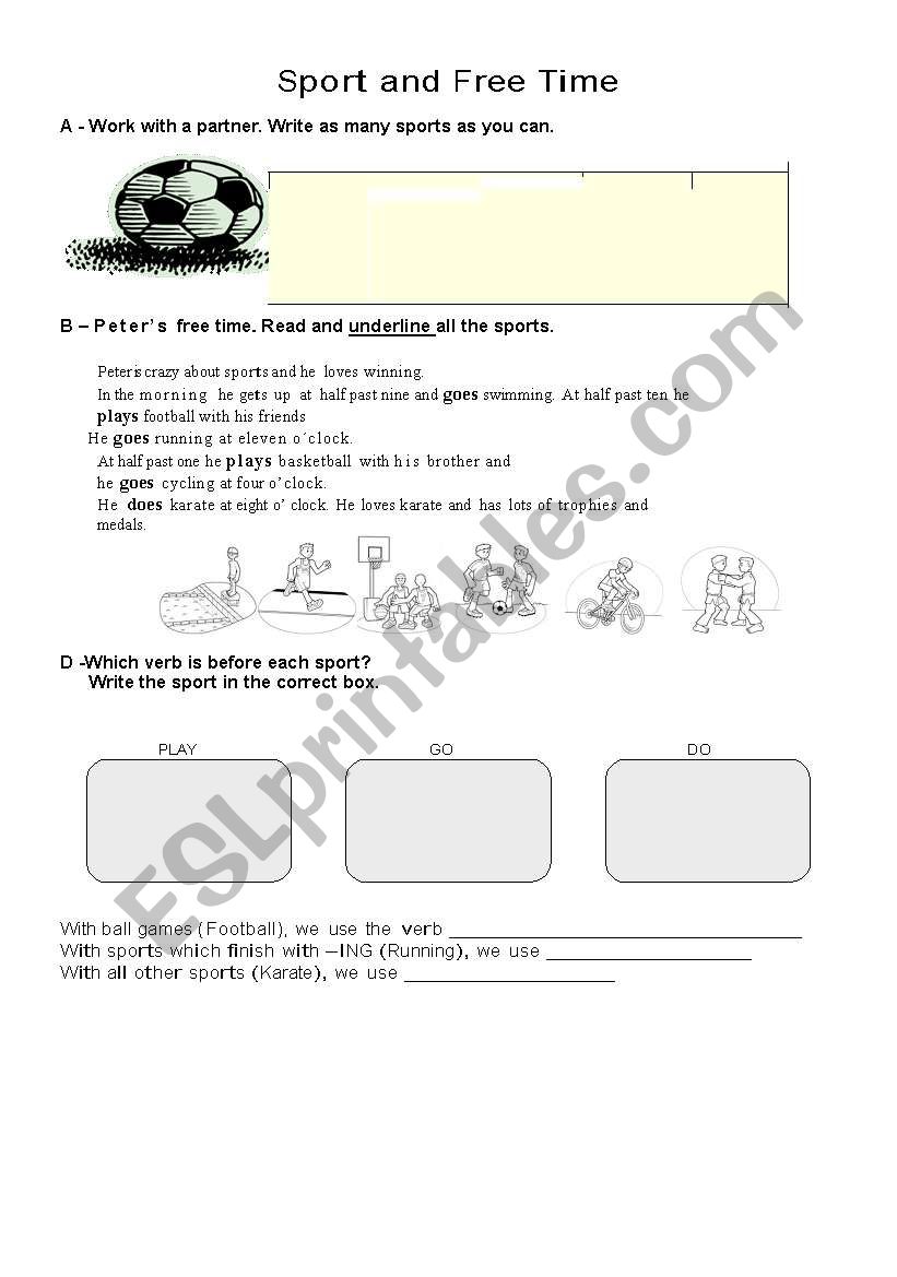 sports play-go-do worksheet