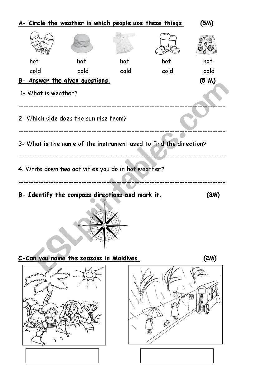 WEATHER worksheet