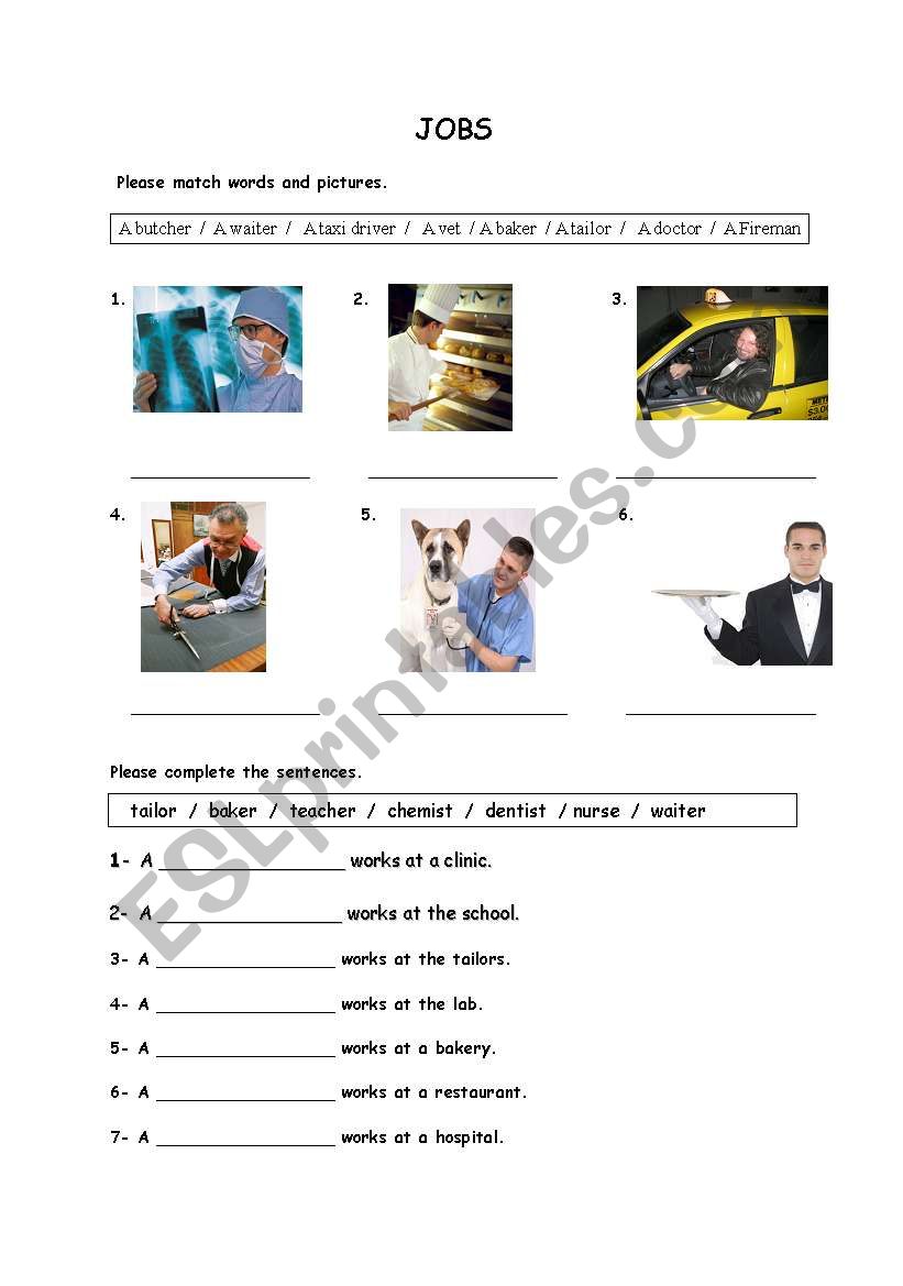 Jobs worksheet