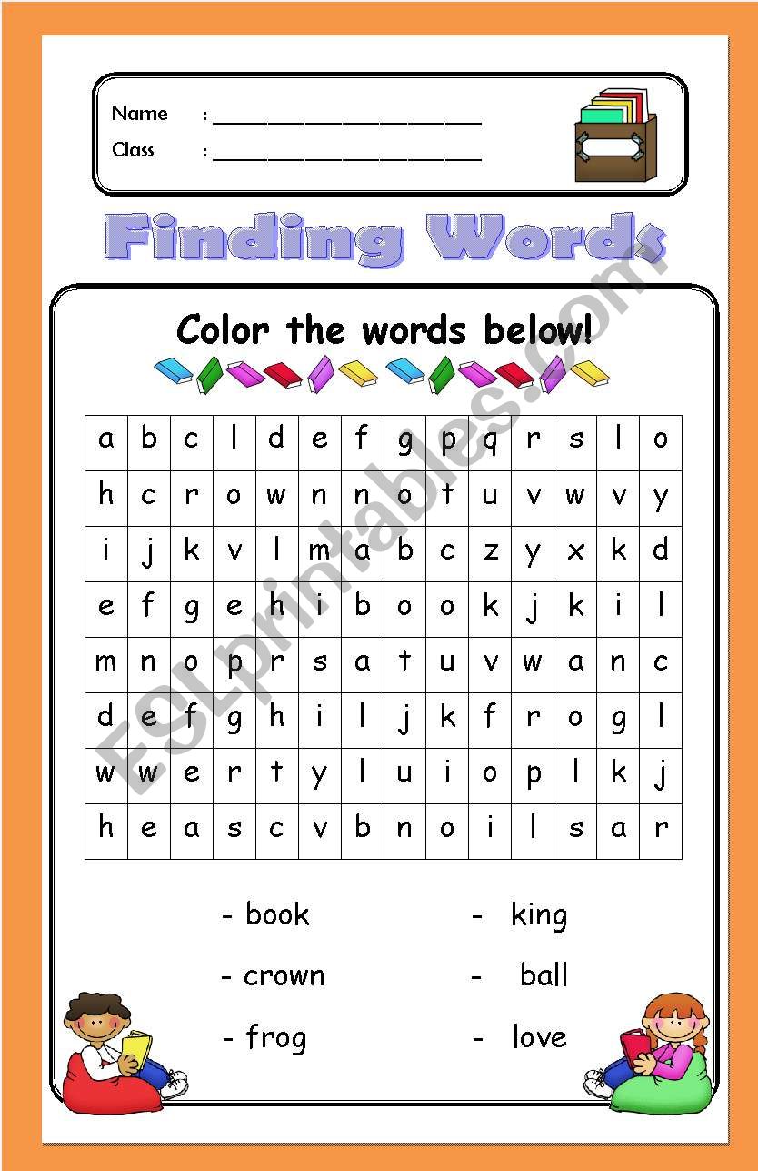 Finding Words worksheet