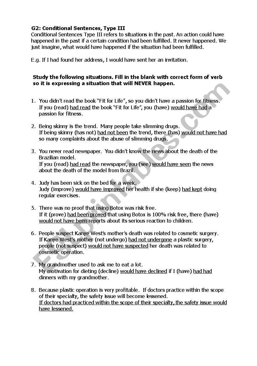 Conditional Sentences worksheet
