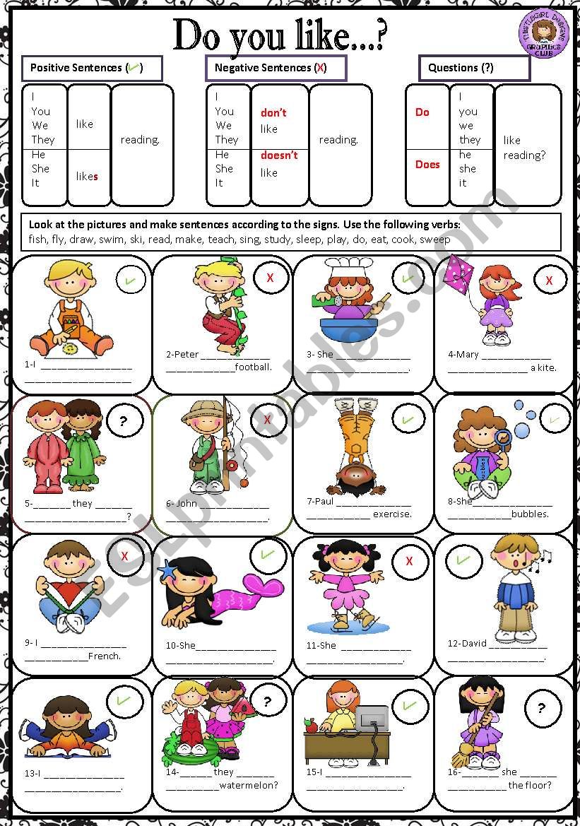 DO YOU LIKE...? worksheet