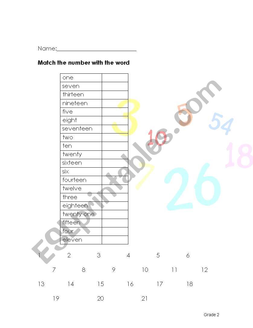 Practice number 1-20 worksheet