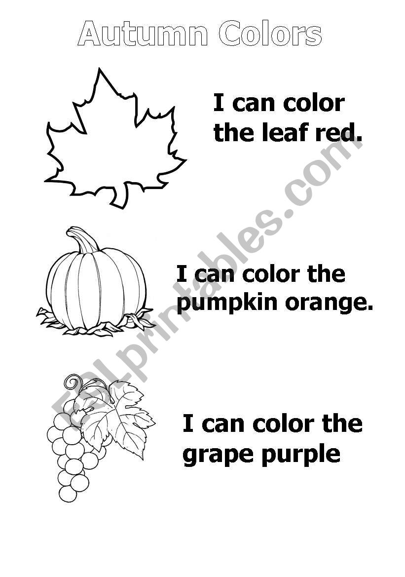 autumn colours worksheet