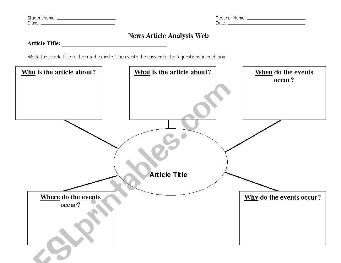 News Article Analysis Web worksheet