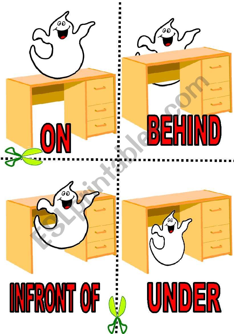 PREPOSITIONS FLASH CARDS worksheet