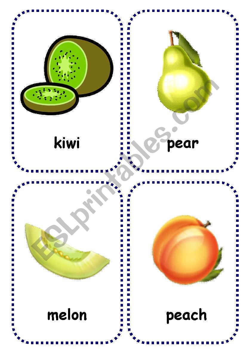 fruits flashcards worksheet