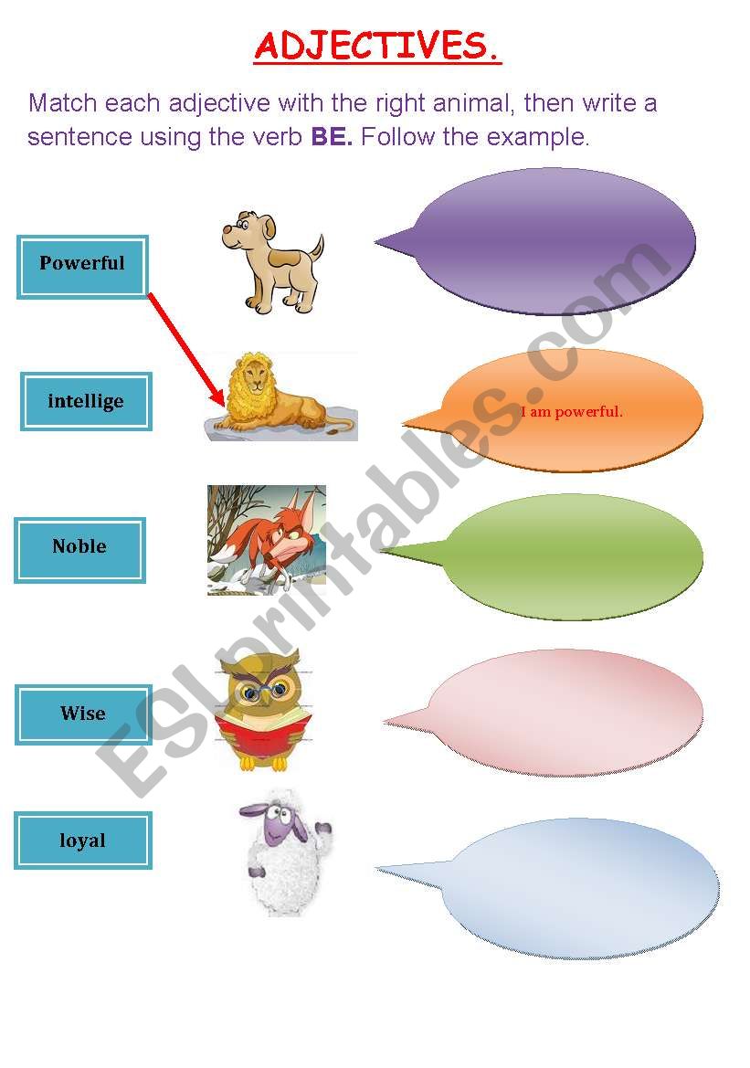 Adjectives worksheet