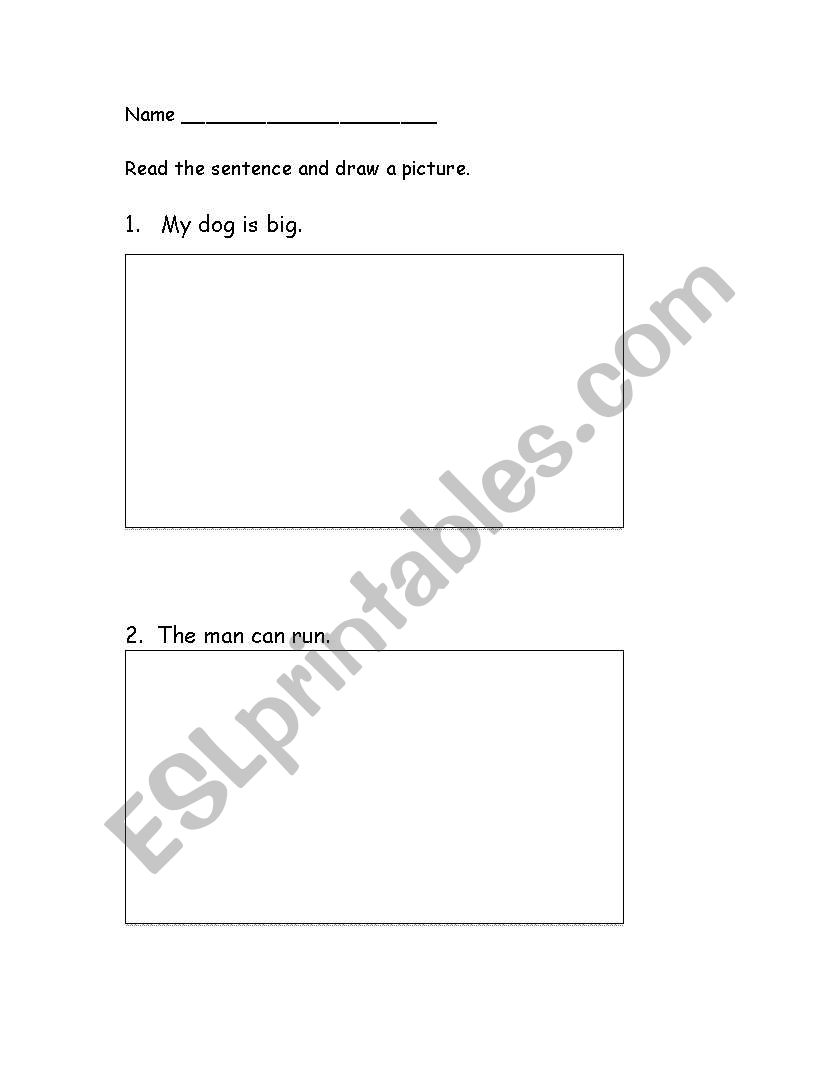 CVC read and Draw worksheet